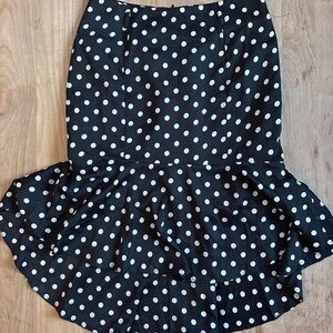 Ash Black and White Polka Dot Asymmetrical Skirt